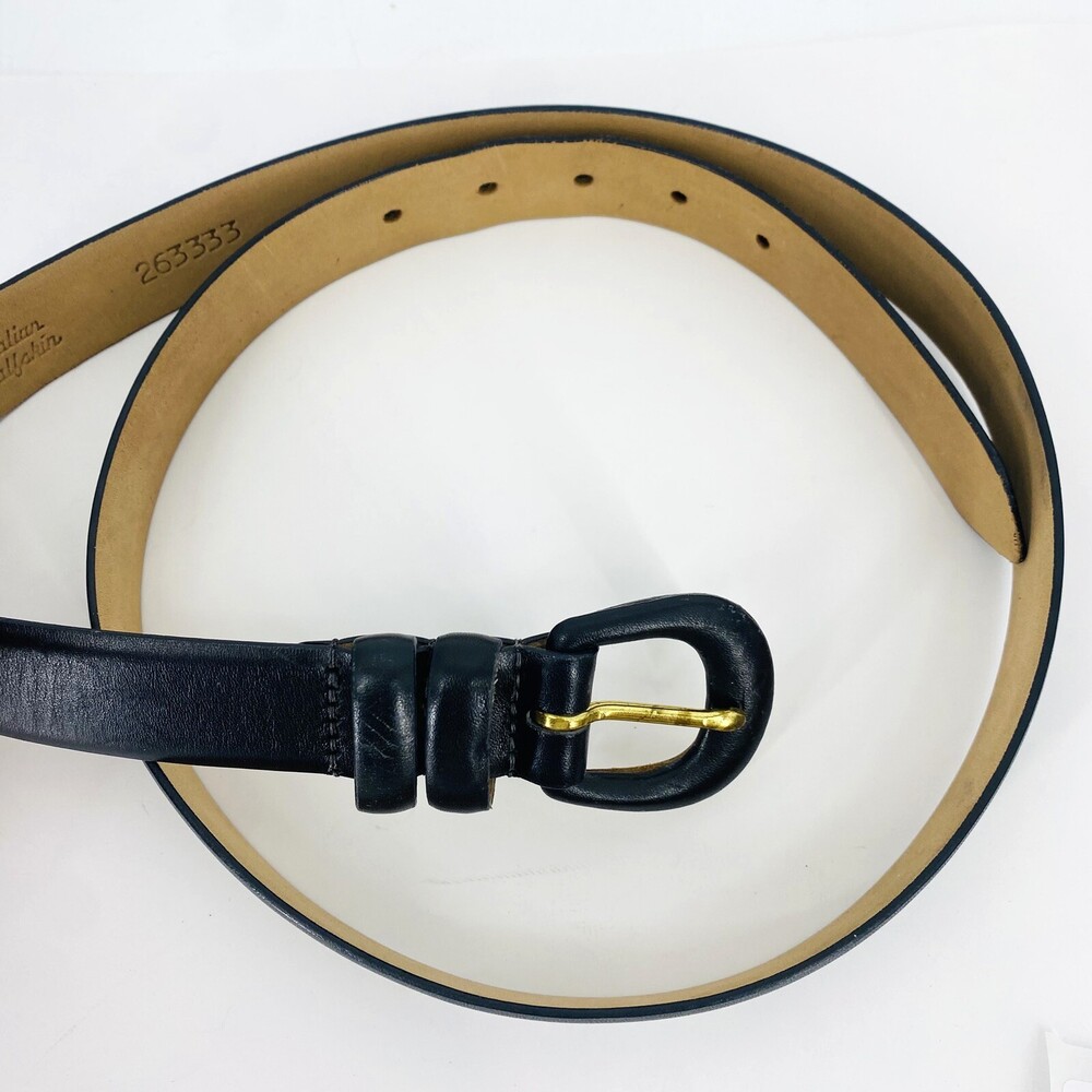 Vintage Lejon Black Leather Italian Calfskin Women’s Belt Made In USA Size 1X